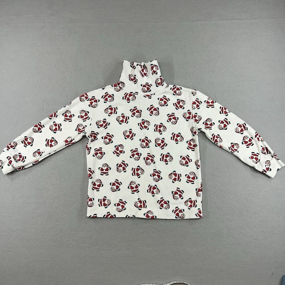 American Weekend Kids M Turtleneck Top Christmas Novelty Print Vintage 90's